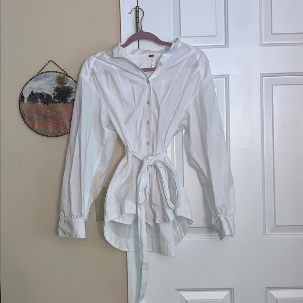 White button down blouse